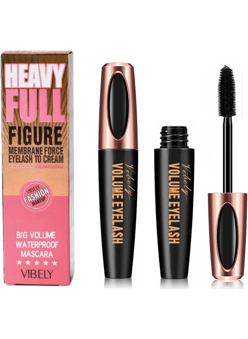 Vibely Waterproof Volume & Length Mascara - False Lash Effect, No Smudging, 4D, Long Lasting Fibre - Image 1
